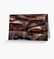 Sunset Sydney Harbour Bridge- VIVID Festival Greeting Card