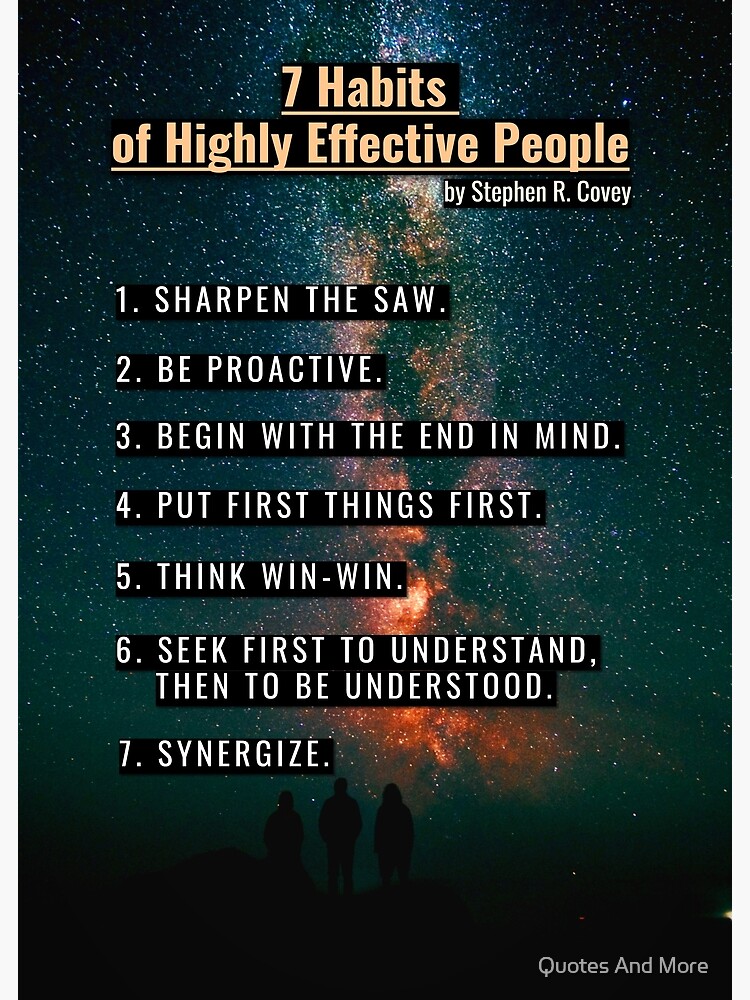 seven habits of highly successful person
