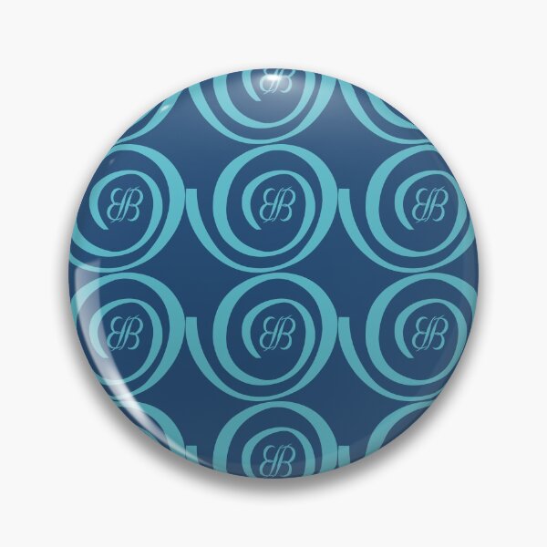 Item preview, BB Logo Wave Pattern Sky Blue on Aegean Blue designed and sold by ByJezie.