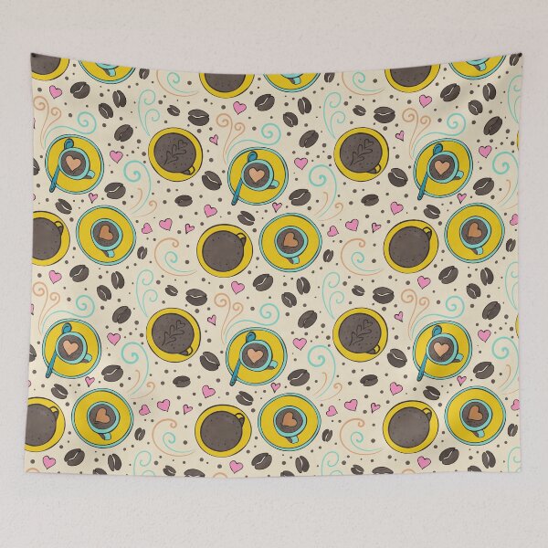Item preview, Coffee been seamless white watercolor designed and sold by Lidiebug.