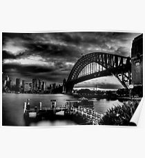 Sydney Harbour Bridge HDR B&W Poster
