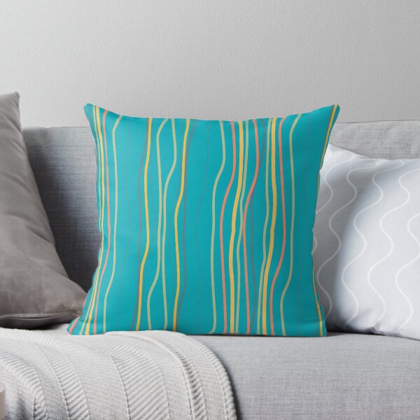 Summer Rich Stripe Aqua (PCD3009) Throw Pillow