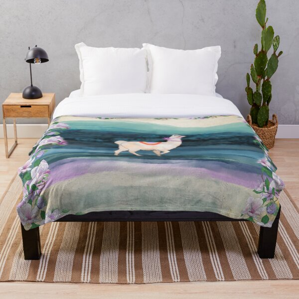 A LLAMA IN THE WILDERNESS Throw Blanket