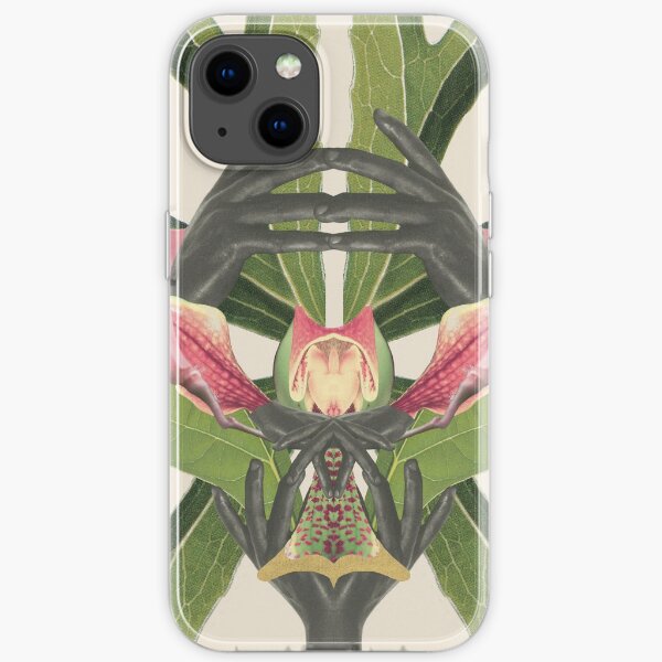 Flower of Birth - collage art, nature iPhone Soft Case