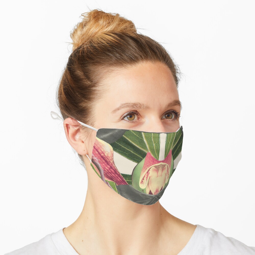 Flower of Birth - collage art, nature Mask
