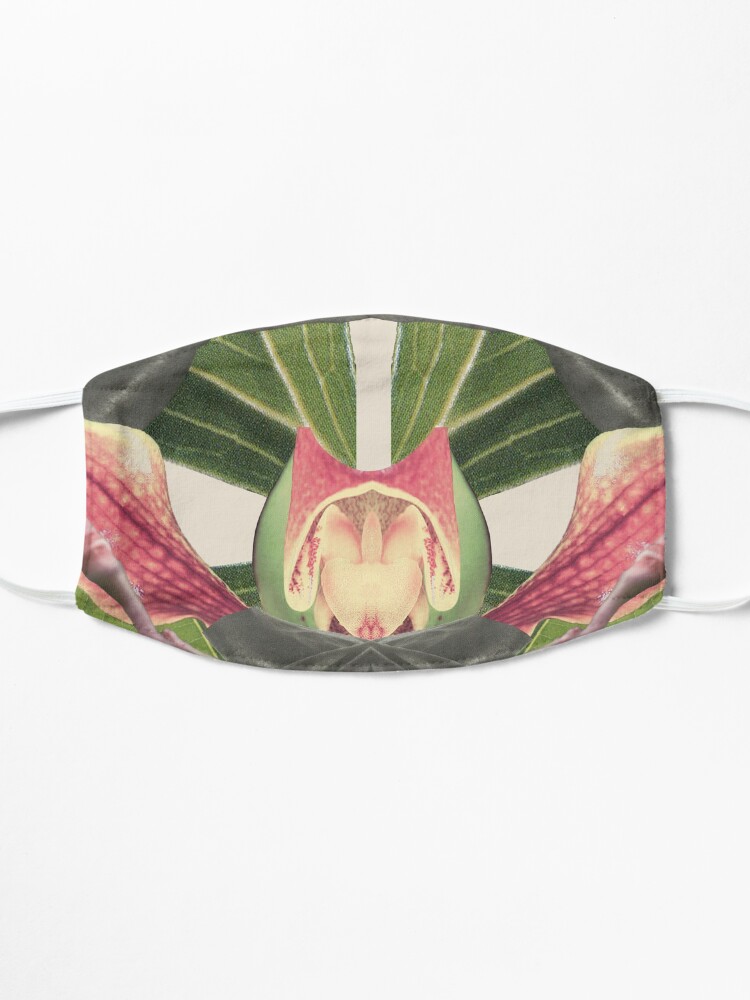 Alternate view of Flower of Birth - collage art, nature Mask