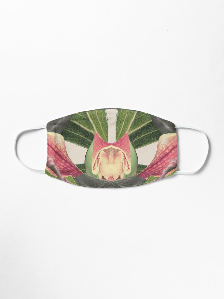 Alternate view of Flower of Birth - collage art, nature Mask