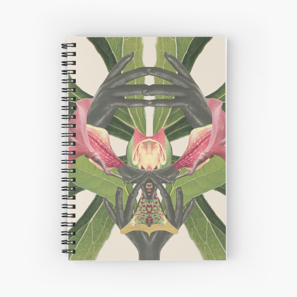 Flower of Birth - collage art, nature Spiral Notebook