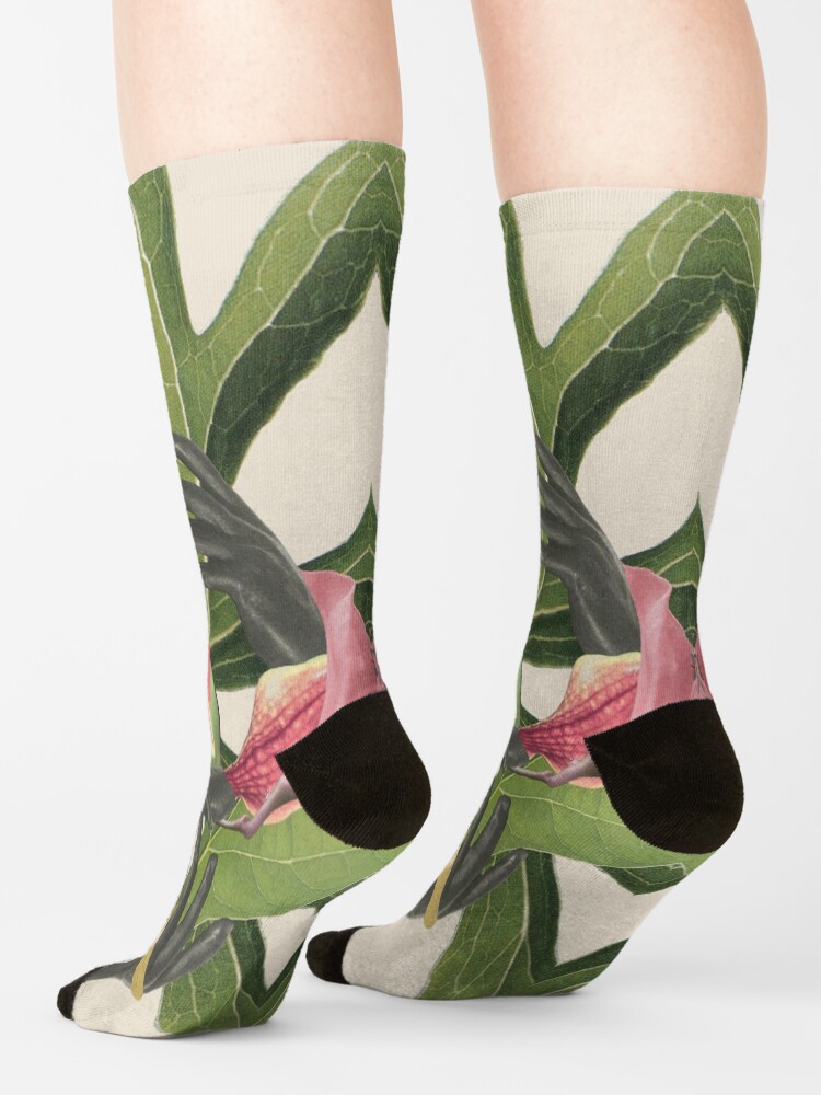 Alternate view of Flower of Birth - collage art, nature Socks