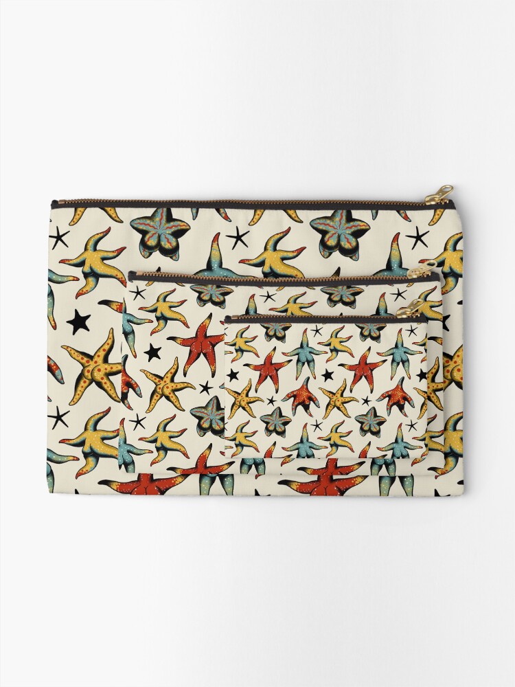 Thumbnail 2 of 4, Zipper Pouch, Starfish booty tattoo flash designed and sold by ceciliagranata.