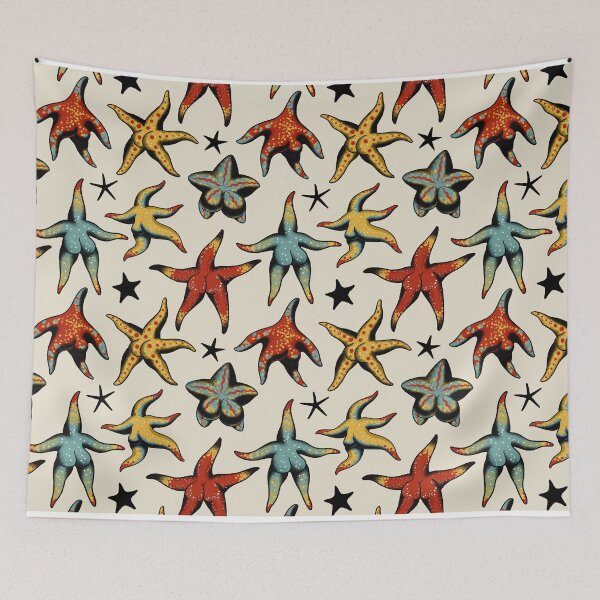 Item preview, Starfish booty tattoo flash designed and sold by Ceci Tattoos.