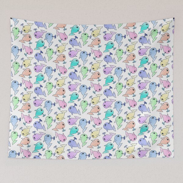 Item preview, Rainbow Doodle Whales designed and sold by HollyCat.
