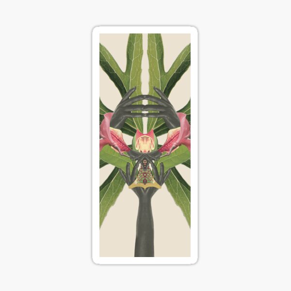Birth of Flowers - nature, collage art, woman Sticker