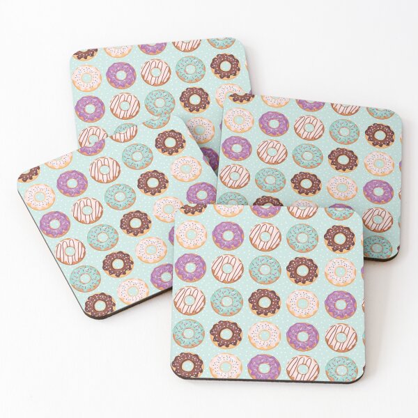 Item preview, Blue Iced Donuts With Sprinkles Pattern designed and sold by CyanSkyDesign.