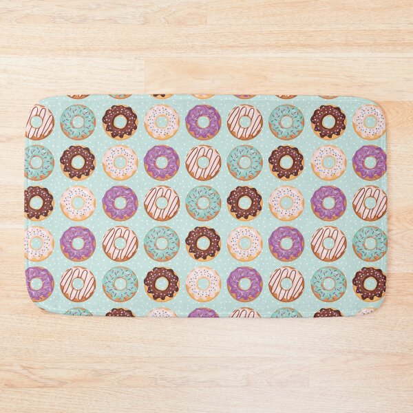 Item preview, Blue Iced Donuts With Sprinkles Pattern designed and sold by CyanSkyDesign.