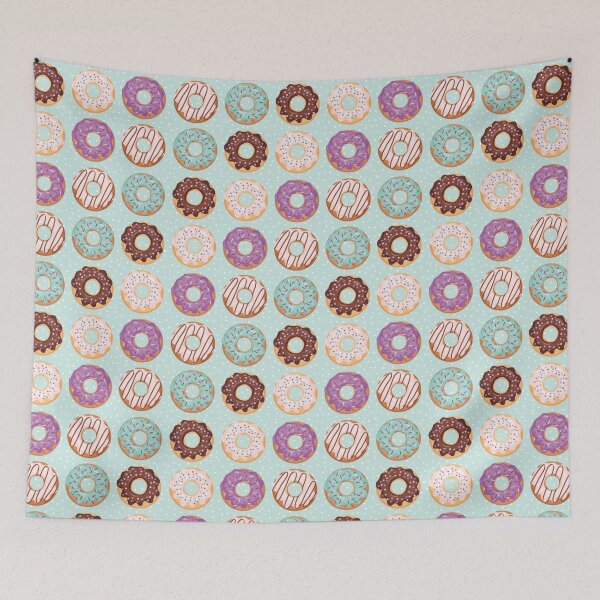 Item preview, Blue Iced Donuts With Sprinkles Pattern designed and sold by CyanSkyDesign.