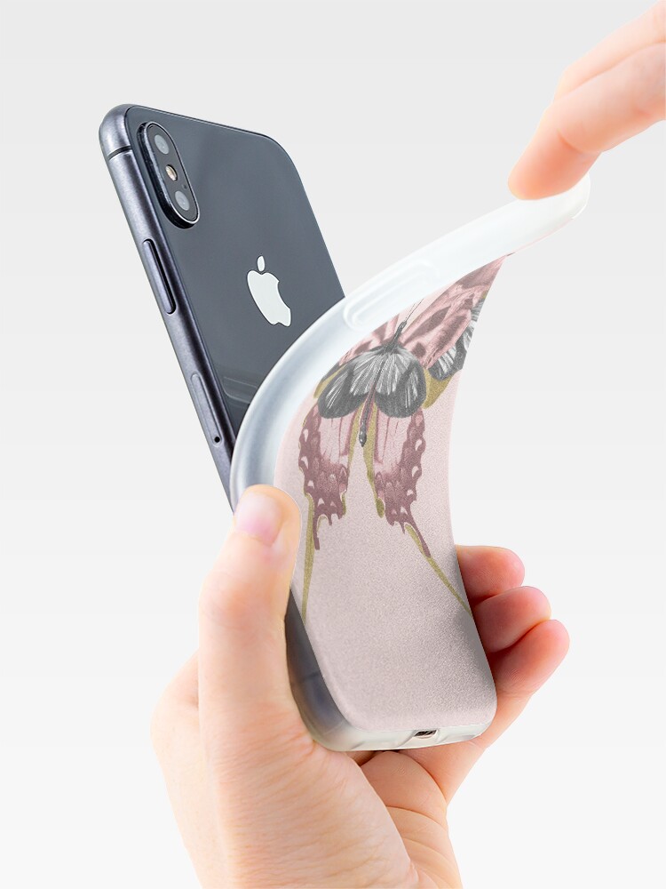Alternate view of Pink Butterfly - nature, collage iPhone Case & Cover
