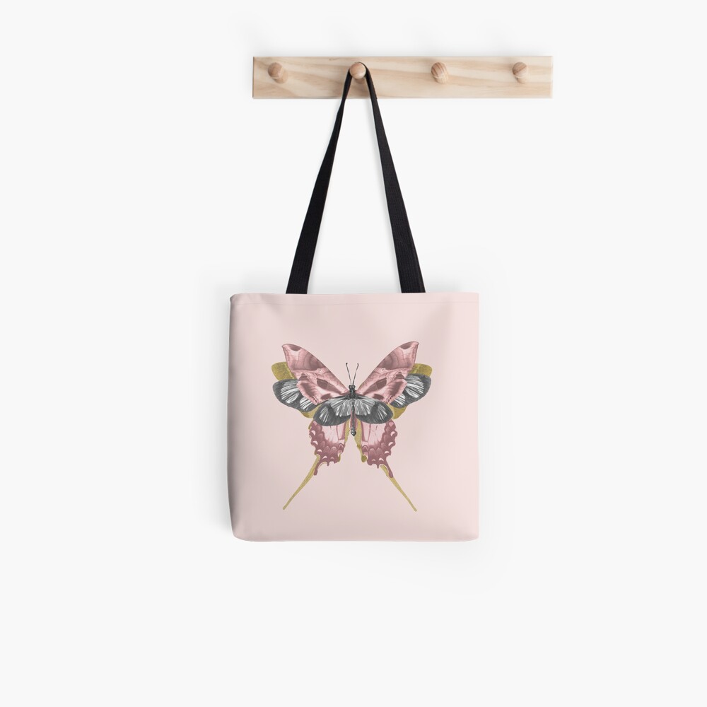 Pink Butterfly - nature, collage Tote Bag