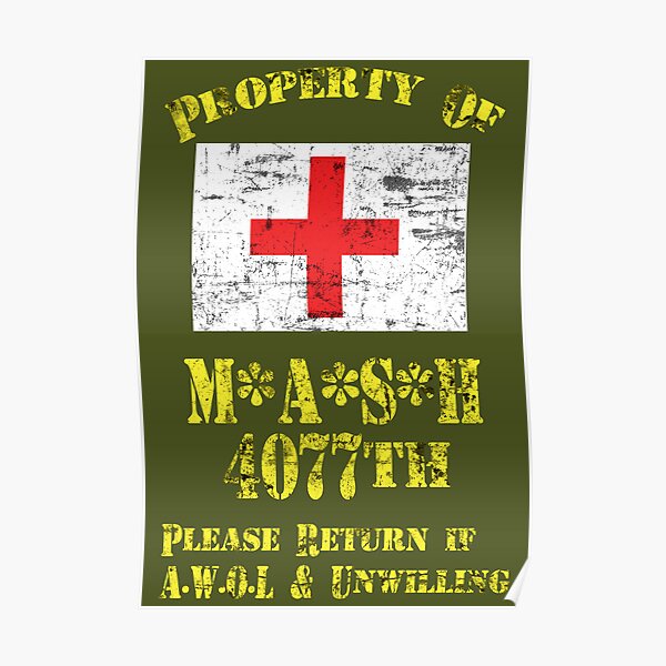 Der Text lautet "Eigenschaft von M * A * S * H 4077.". "Bitte zurücksenden, wenn A.W.O.L. & Unwilling". Hoffe es gefällt euch. Da kommt noch mehr. Vielen Dank.
Schauen Sie sich den Rest dieser Sammlung hier an:
! http: //i71.photobucket.com/albums/ Poster
