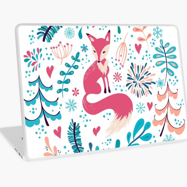 Item preview, Fox with winter flowers and snowflakes designed and sold by Lidiebug.