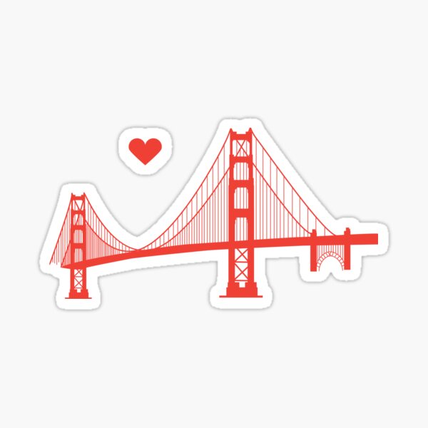 California Loves Our Golden Gate Bridge Sticker
