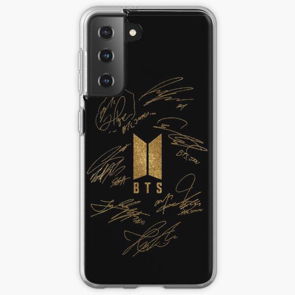 BTS - Logo avec nouvelles signatures 2020 (or) Coque souple Samsung Galaxy