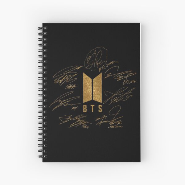 BTS - Logo avec nouvelles signatures 2020 (or) Cahier à spirale