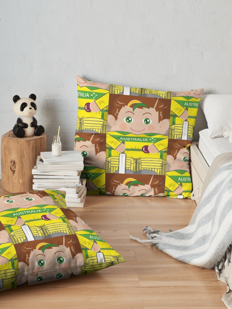 Alternate view of Aussie Cricket Player! Floor Pillow