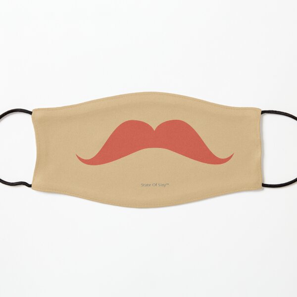 State Of Slay - Red Mustache Tan Kids Mask