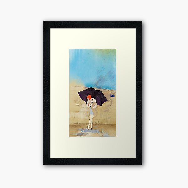 Rainy Day Flower Framed Art Print
