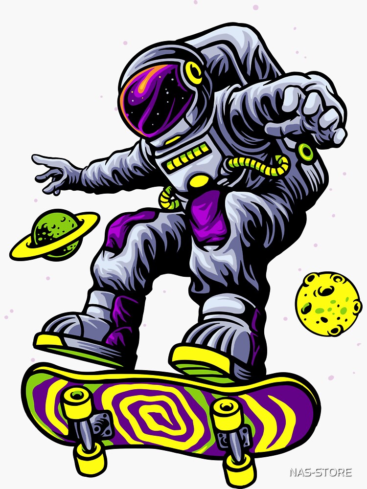 Discover Skateboarding astronaut Sticker