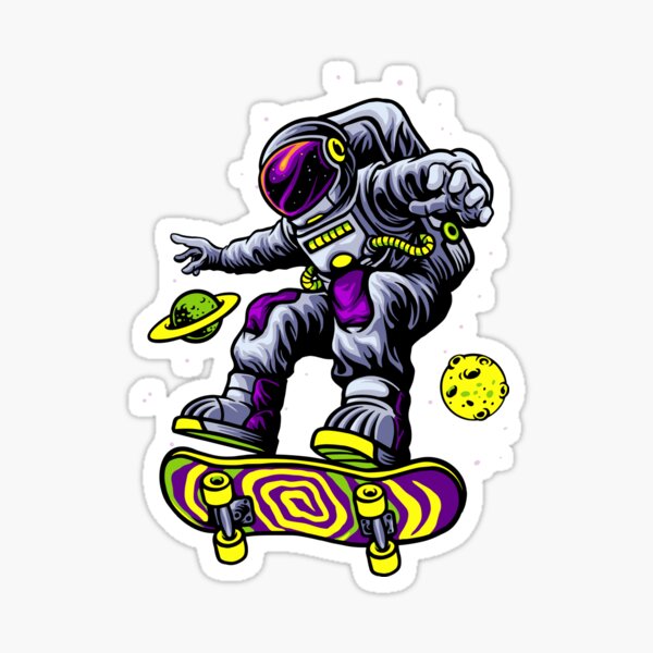 Sticker Skateboard Space Mood - Magic Stickers