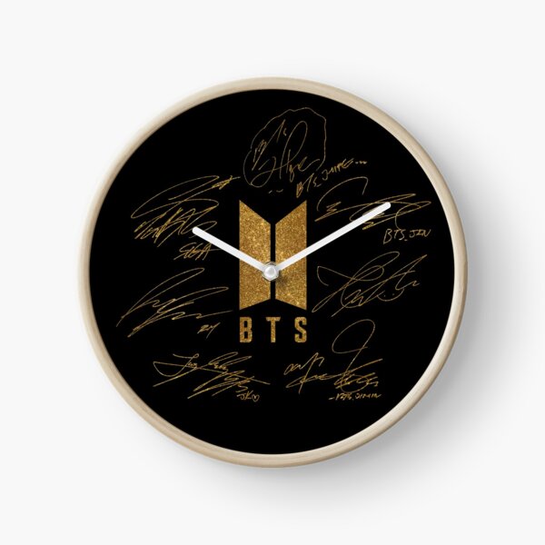 BTS - Logo with new signatures 2020 (gold) Clock