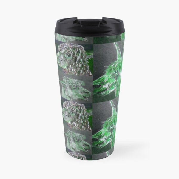 Cute Green Alpacas Travel Mug
