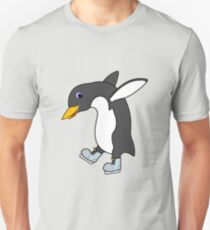 Christmas Penguin with Blue & Silver Ice Skates Unisex T-Shirt