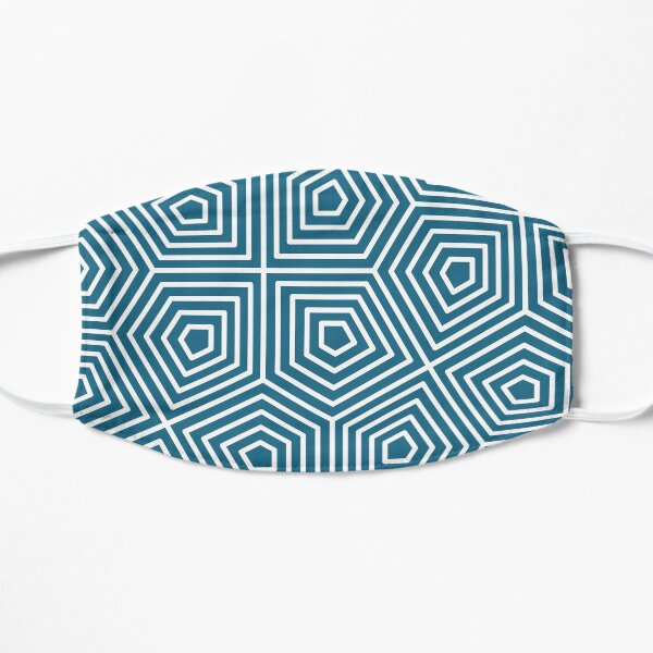 Cairo Pentagonal Tiling Blue White Flat Mask
