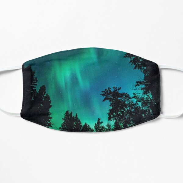 Aurora Silhouetted by Trees Flat Mask