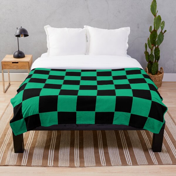 Demon Slayer Kimetsu No Yaiba Tanjiro Kimono Pattern Throw Blanket