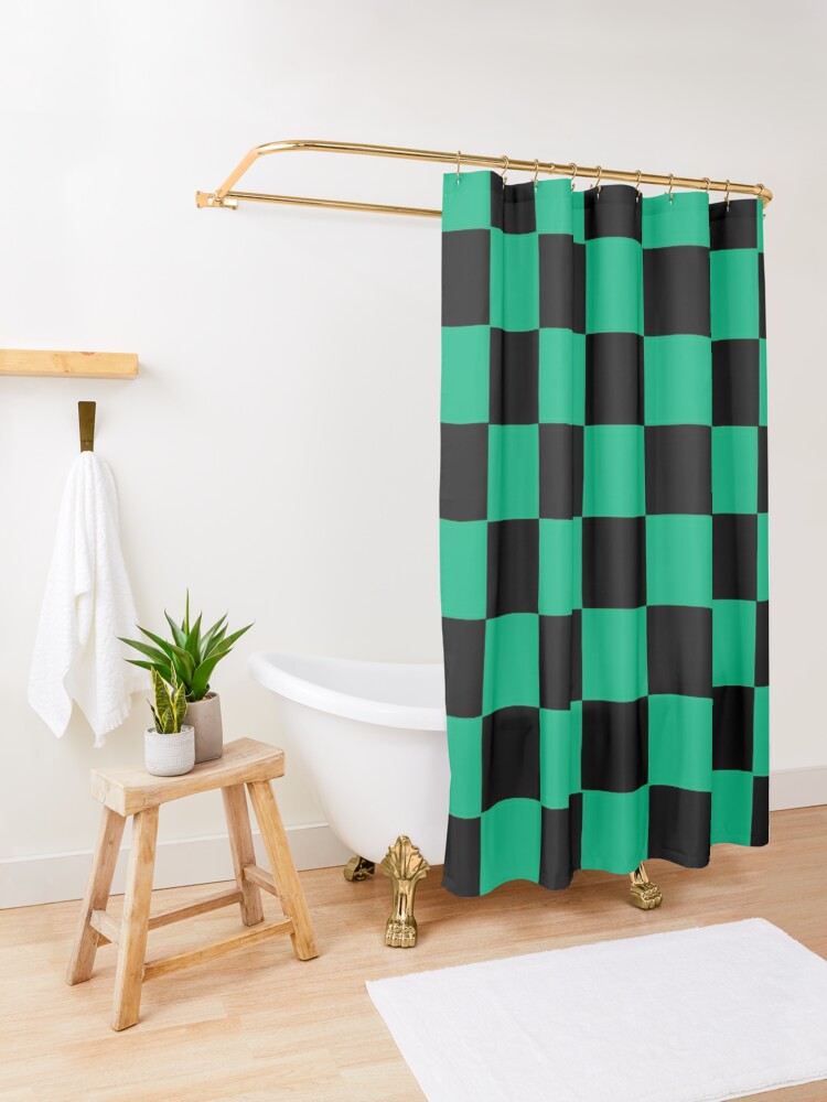 "Demon Slayer Kimetsu No Yaiba Tanjiro Kimono Pattern" Shower Curtain by MokaMizore97 | Redbubble