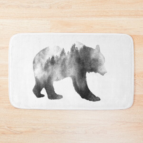 Item preview, Dramabite Double Exposure Wild Bear Stipple Art designed and sold by dramabite.