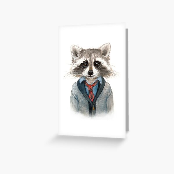 Raccoon in Sweater Greeting Card