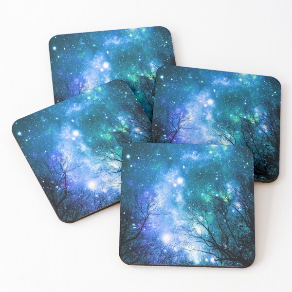 Item preview, Black Trees Blue Teal Space designed and sold by 2sweetsDesign.
