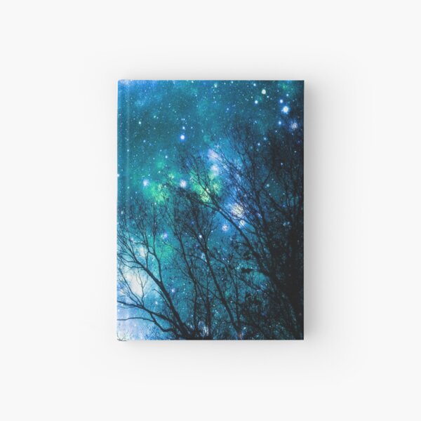 Black Trees Blue Teal Space Hardcover Journal