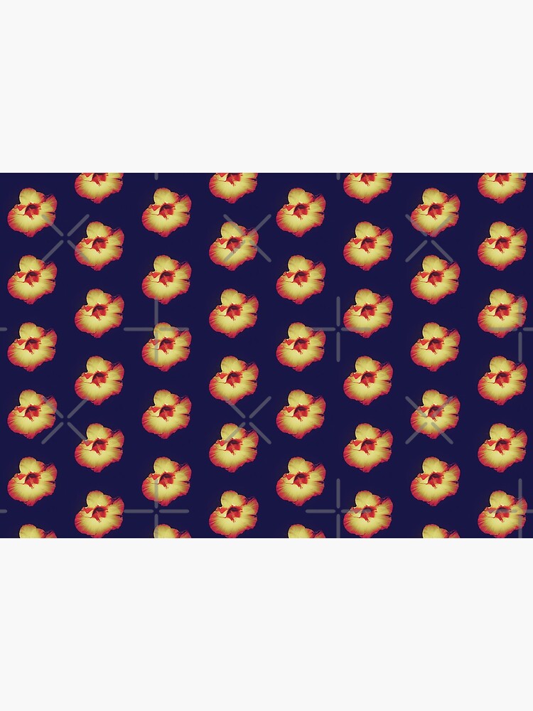 Floral Gift - Single Hibiscus Black Orange and Beige Design by OneDayArt