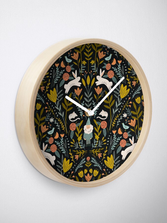 Alternate view of Damask gnome Clock