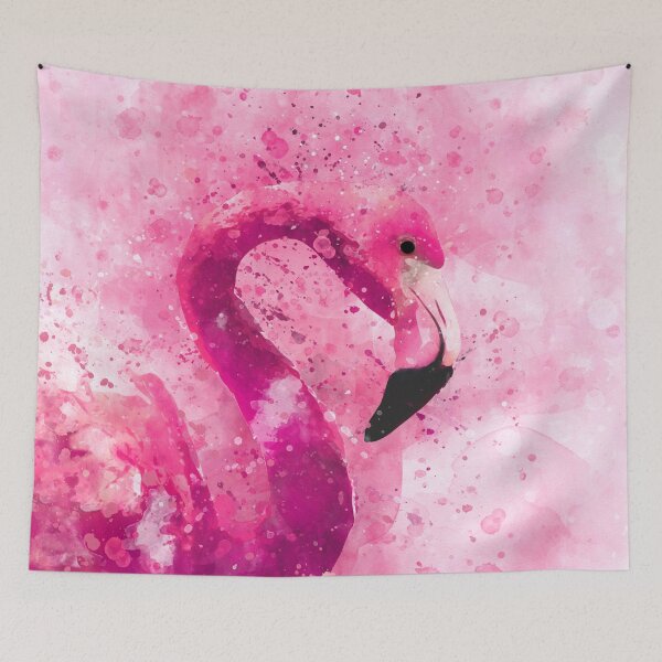 Aperçu de l'œuvre Dramabite Flamingo Rose Aquarelle Peinture Cadeau Femme Petite Amie Artsy Artistique Oiseau Animal créée et vendue par dramabite.