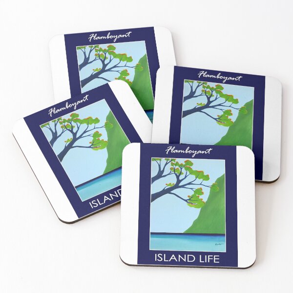 Item preview, Island Life Flamboyant Tree w/navy blue border designed and sold by Motorzooi.