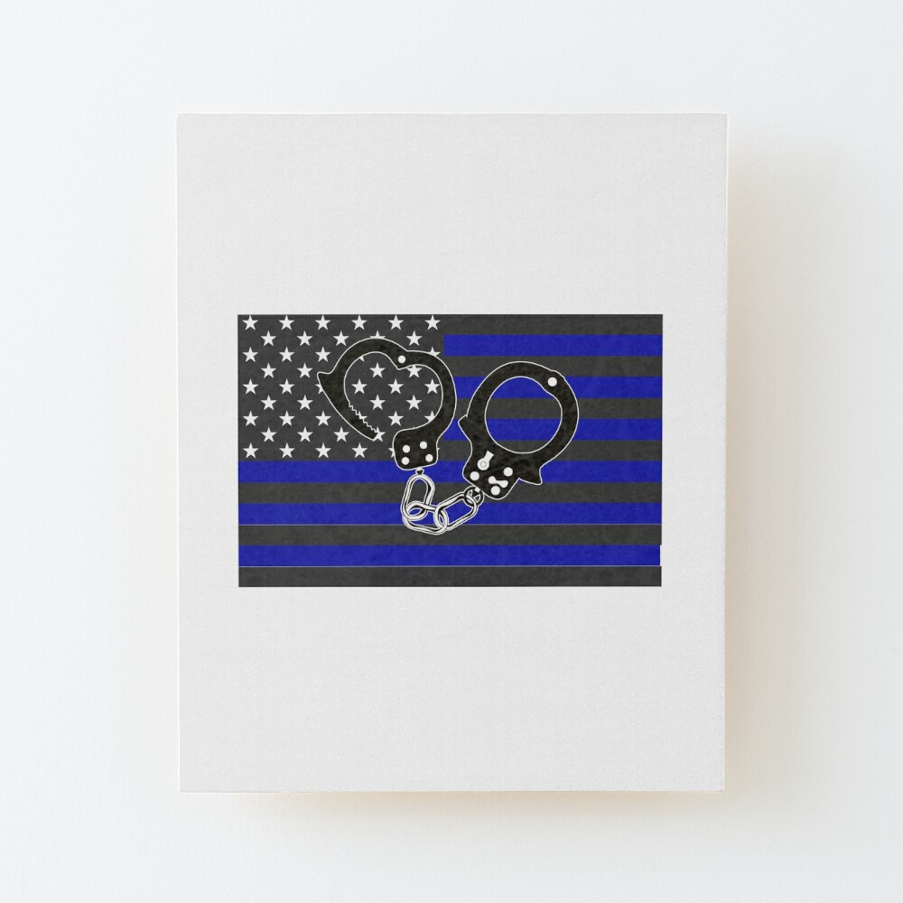 Thin blue line flag badge reel Police Officer facility wife shield charm  magnet back option love of duty  Gump art TBL support ER