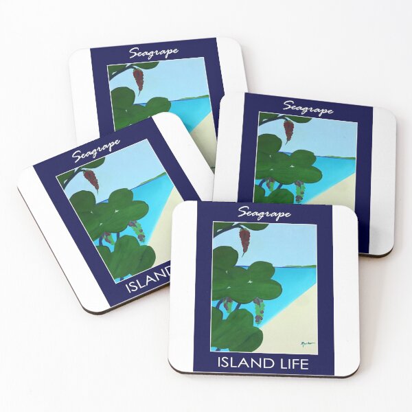 Item preview, Island Life Seagrape w/navy blue border. designed and sold by Motorzooi.