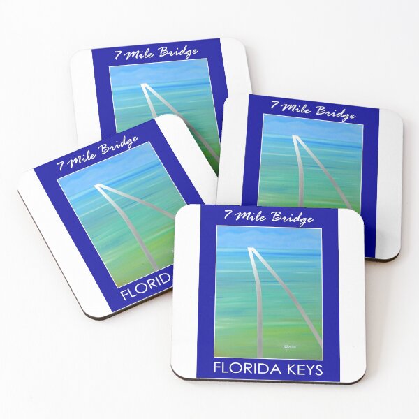 Item preview, Seven Mile Bridge Florida Keys w/royal blue border designed and sold by Motorzooi.